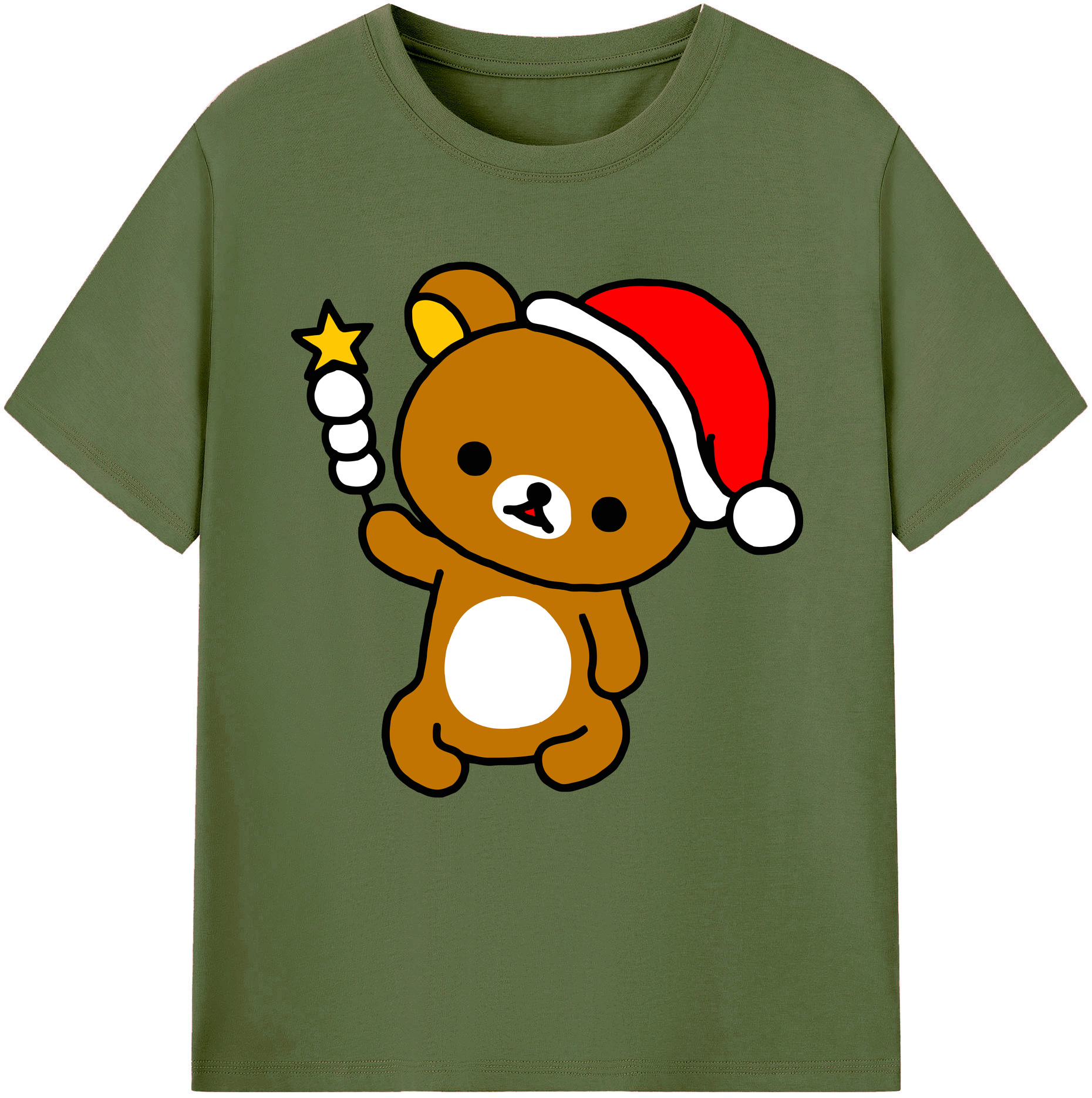 （画像用） リラックマ リラックマ キイロイトリ Rilakkuma Korilakkuma Kiiroitori 綿100％半袖Tシャツ（フロントプリント）